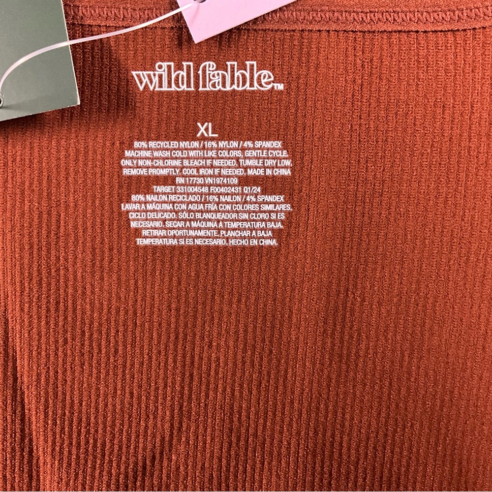 Wild Fable Women's Rust Ribbed Crop Top - Picture 6 of 8